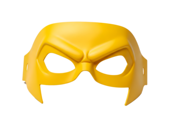 Yellow superhero mask isolated on white background.
