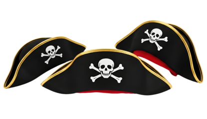 Pirate fancy dress hat with Jolly Roger