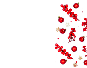 Firefly_Real photo of a red Christmas Santa Claus hat with a white pompom, Santa hat isolated - Firefly_Christmas or winter composition. Snowflakes and red berries on blue background. Chris  (2)