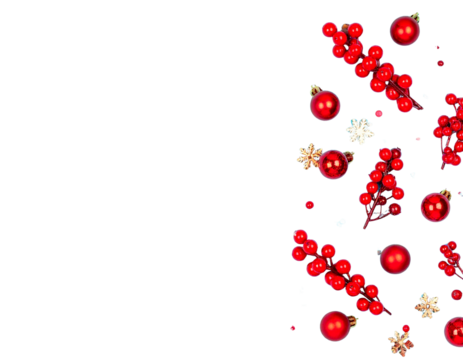 Firefly_Real photo of a red Christmas Santa Claus hat with a white pompom, Santa hat isolated - Firefly_Christmas or winter composition. Snowflakes and red berries on blue background. Chris  (2)