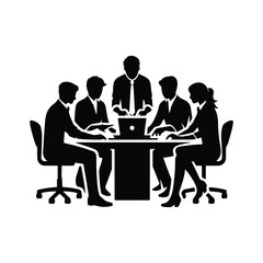 teamworking vector silhouette clip art logo design illustration