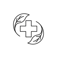 Obraz premium Eco friendly medical cross logo vector