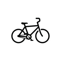 Simple black and white illustration of a bicycle, perfect for transportation or cycling themes.