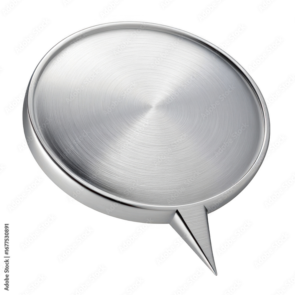 Poster Shiny silver circular emblem with pointed tail isolated on transparent background