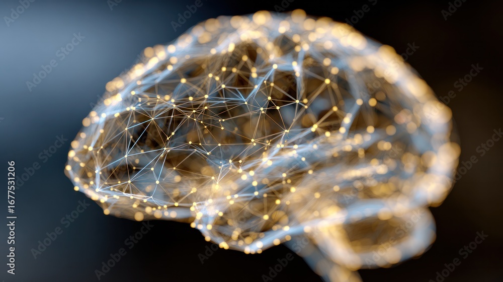 Aufkleber intricate neural network: a detailed illustration of a glowing neural network, intricately interconn