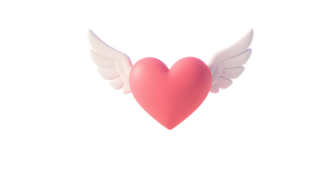 Flying Heart with Wings
