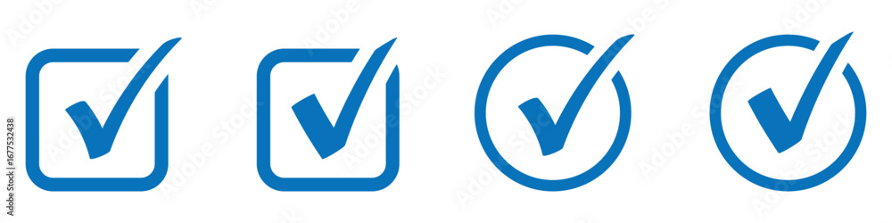 Aufkleber check box icon with correct, accept checkmark icons tick box checked. approve symbol. check mark ico