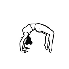 Woman doing yoga bridge pose vector illustration