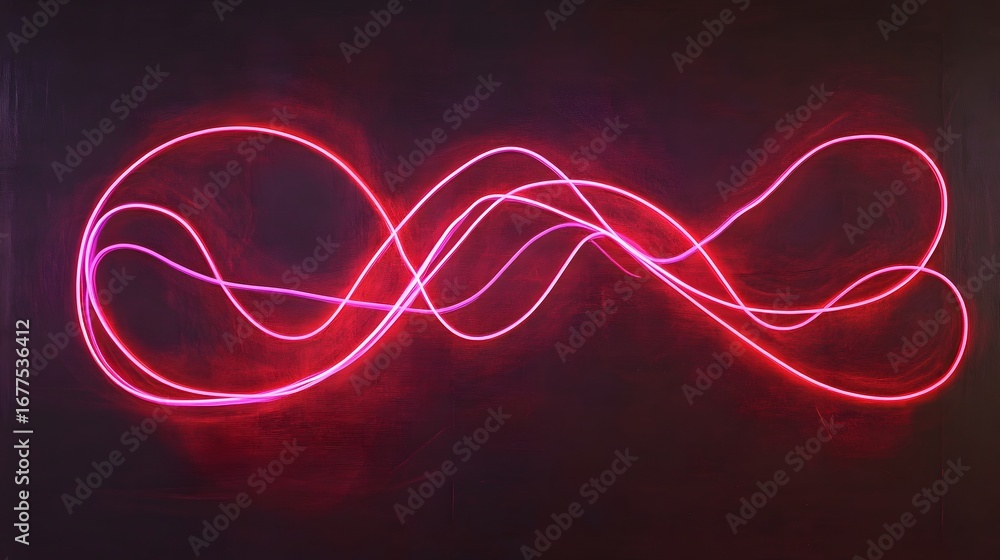 Poster intricate, glowing pink and red light trails create a mesmerizing abstract design against a dark bac