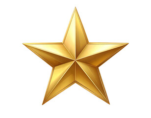 Sparkling Gold Star with Glitter Effect, Isolated on Transparent Background