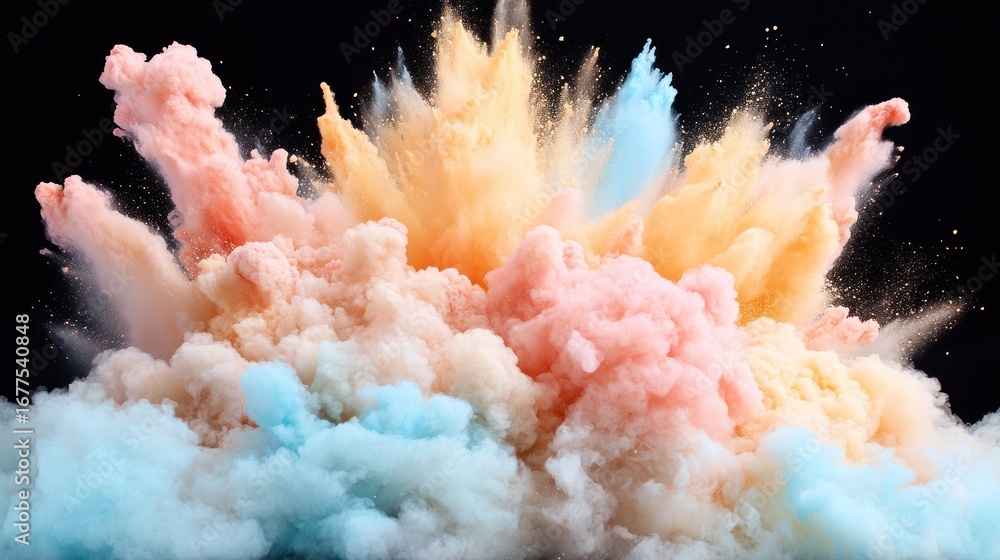 Poster explosive symphony of colors: witness a captivating display of vibrant hues as a dynamic explosion o