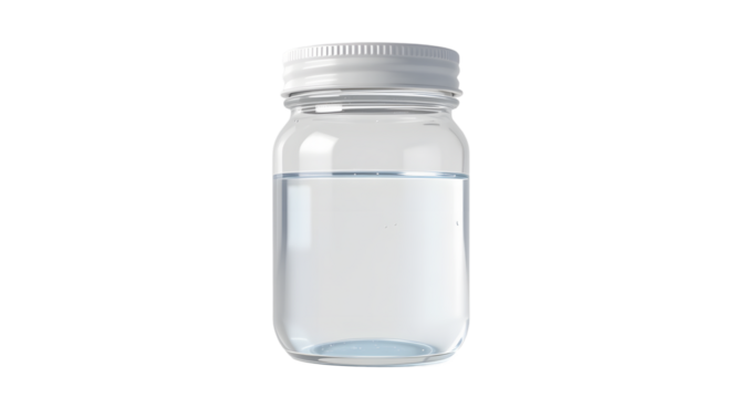 Glass jar with water