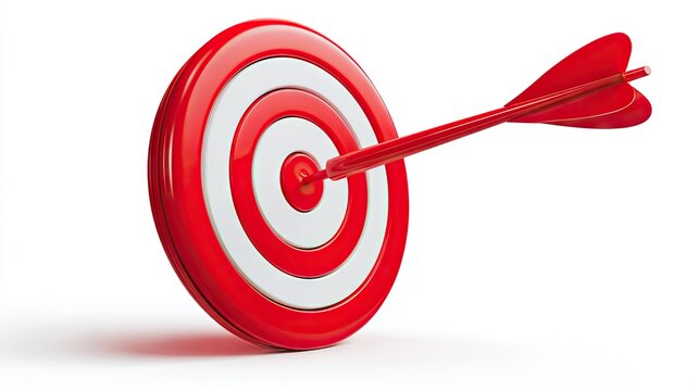 Red target with arrow in bullseye