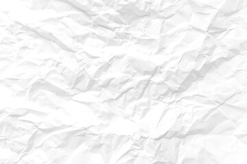 Heavy wrinkles of white crumpled paper used in background illustration.