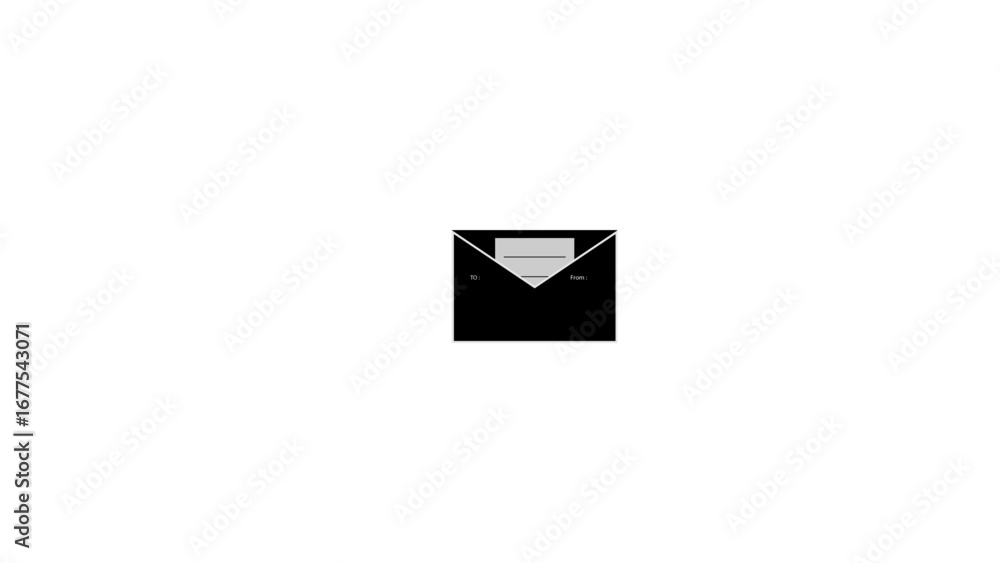 Poster a 2d render of an arrow mail icon with a diamond symbol on a white background