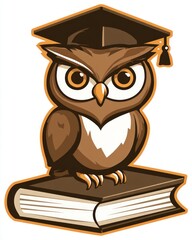 Day of Knowledge  icon wise owl on book