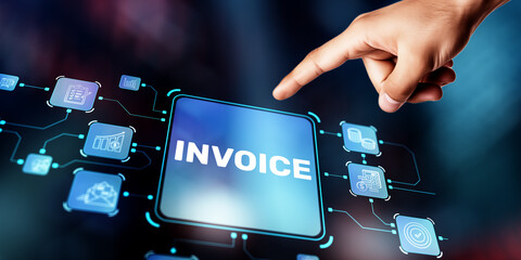 An invoice commercial document listing goods or services provided with payment terms and due date