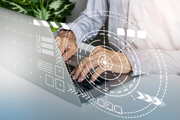 Technological concepts for businessmen in the modern world, business management and administration