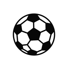 Fototapeta premium Black and White Soccer Ball Icon with Hexagonal Pattern Design.