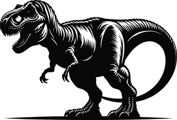 Historical T-rex animal vector illustration isolated on white background © Md Hasan