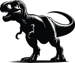 Historical T-rex animal vector illustration isolated on white background © Md Hasan