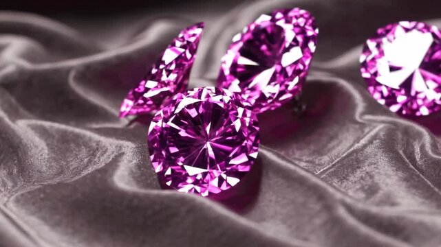 Brilliant pink diamond gemstones exhibiting radiant sparkle and shine