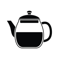 Stylized teapot silhouette illustration on a white background. EPS 10.