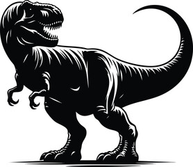 Historical T-rex animal vector illustration isolated on white background © Md Hasan