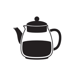 Stylized teapot silhouette illustration on a white background. EPS 10.