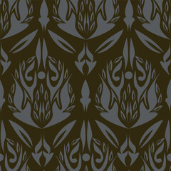 Obraz premium Seamless flowers pattern. Hand draw abstract pattern 