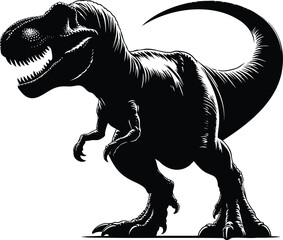 Historical T-rex animal vector illustration isolated on white background © Md Hasan