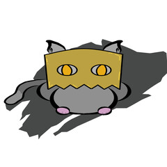 Simple illustration of a halloween cat