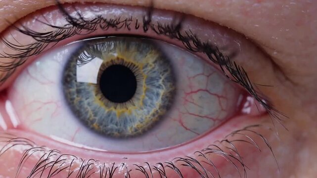 Extreme Close-Up graph of Eye Condition Displaying Corneal Thinning and Conical Protrusion