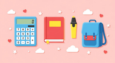 Cute and delightful back to school supplies arrangement, ideal for education