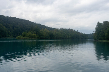 View of the Upper Lakes from the Ferryboat at the Plitvice Lakes National Park (Plitvička Jezera, Croatia)