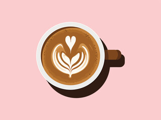 Perfect Coffee Cup Latte Art Bean