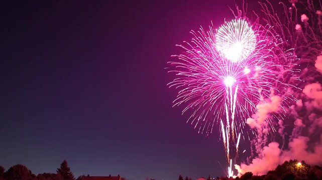 Pyrotechnic displays illuminating the nocturnal atmosphere in celebration of the commencement of new calendar year