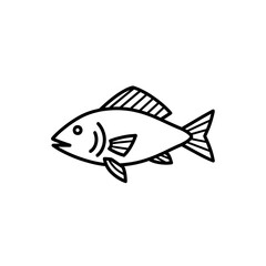 Fototapeta premium Simple Line Art Drawing of a Fish