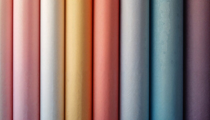 Colorful paper rolls in a variety of hues
