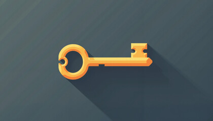 Yellow key illustration on dark background
