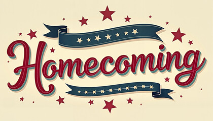 Homecoming celebration with stars and banners
