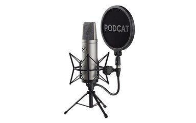Podcast microphone isolated isolated on transparent background
