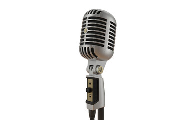 Fototapeta premium Vintage microphone isolated on transparent background