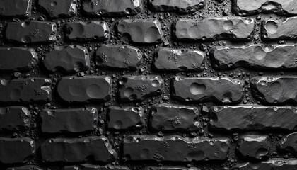 Black textured brick wall

