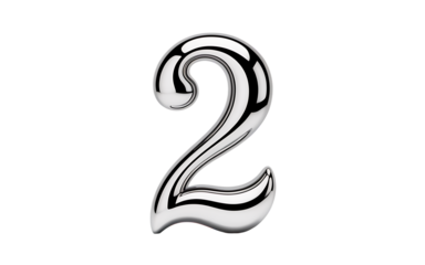 Number 2 isolated on transparent background
