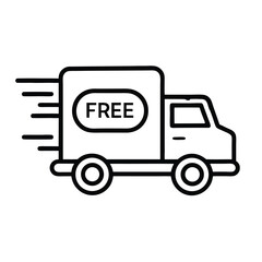 vector delivery truck icon on white background