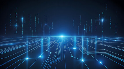 Digital circuit board with falling binary code technology data