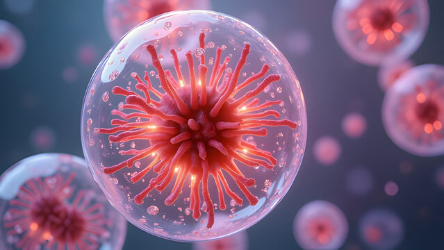 A high-resolution, realistic bright-field micrograph showing the nuclear sap filling the cell nucleus.
