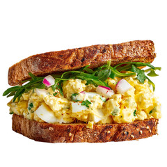 Egg salad sandwich on transparent background