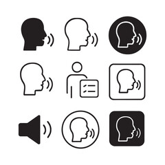 human head icon set